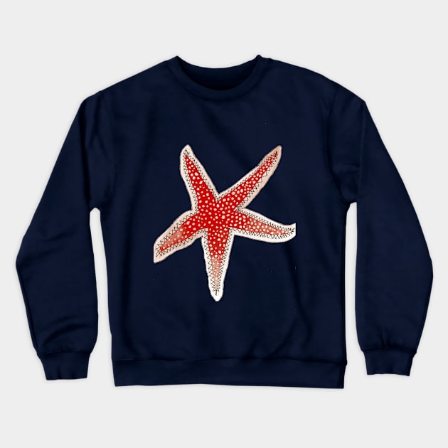 Red starfish Crewneck Sweatshirt by koolbloom